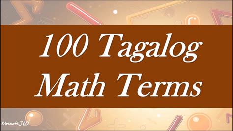Math Words in Filipino .